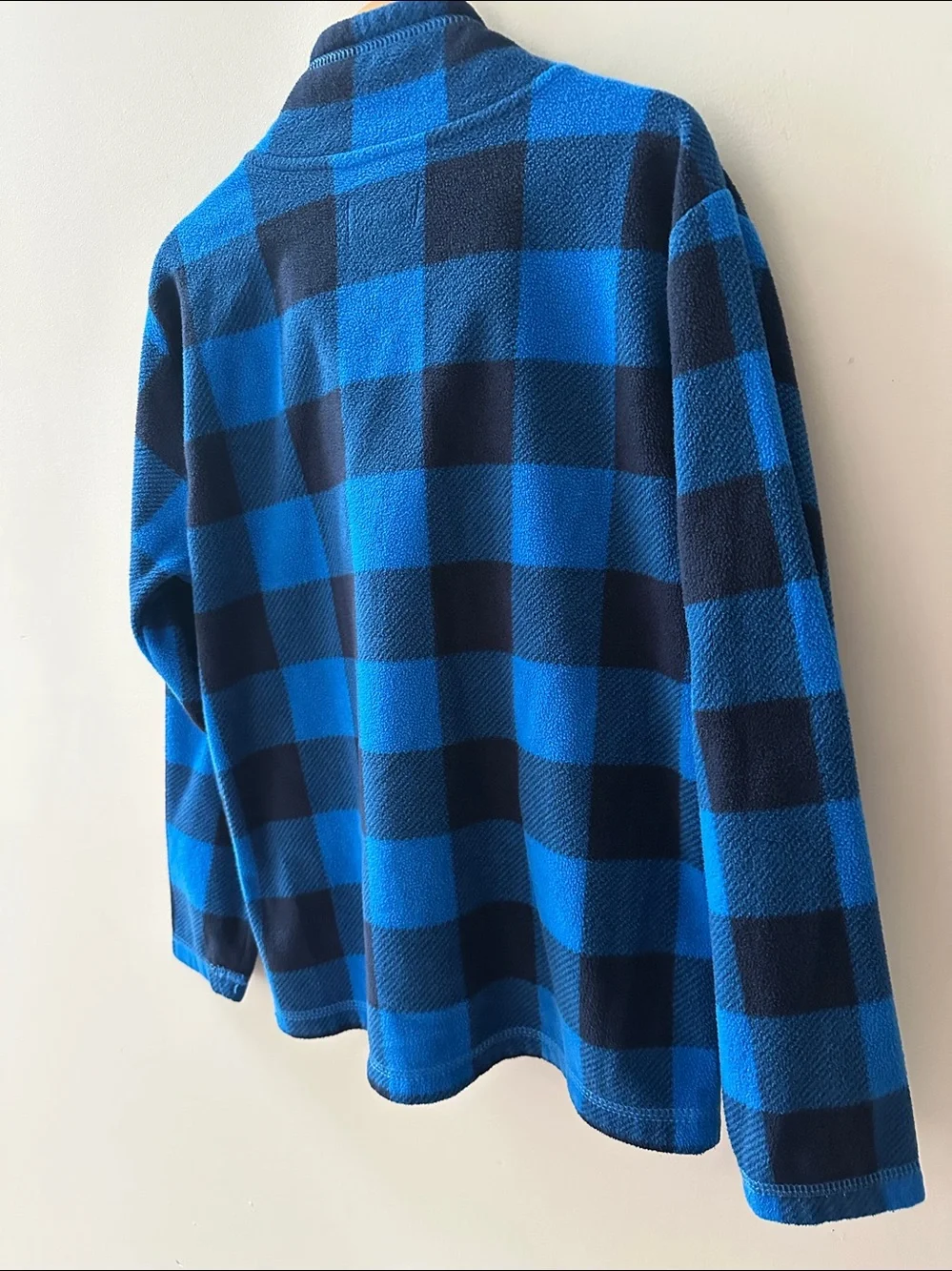 The Children's Place Blue Buffalo Plaid Half-Zip Fleece Pullover Boys Size 7/8